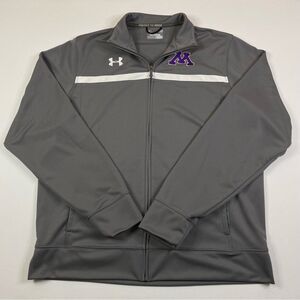 University of Minnesota Sweatshirt Men's Large Under Armour Full Zip Embroidered